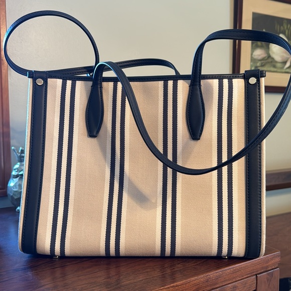 NW tags removed - Kate Spade ♠️ striped fabric and leather tote - Picture 6 of 17